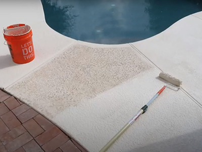 Concrete pool deck painting