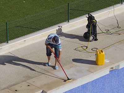 Pool deck cleaning