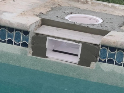 Pool Skimmer leak repair