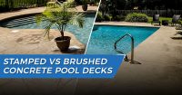 Stamped Vs Brushed Concrete Pool Deck Tampa Bay