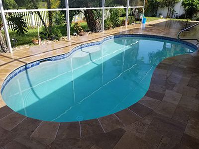 Travertine pool deck option